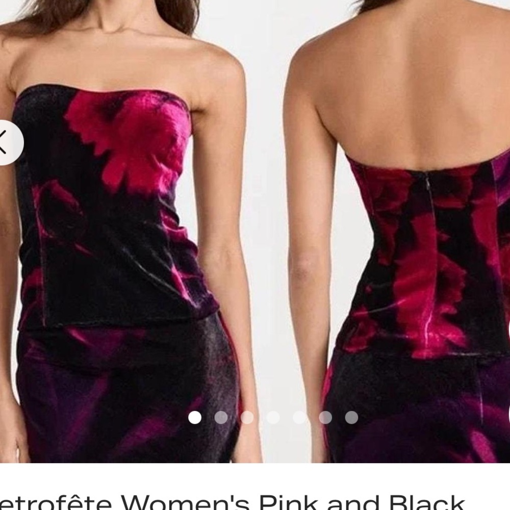 Retrofête Black and Red velvet top